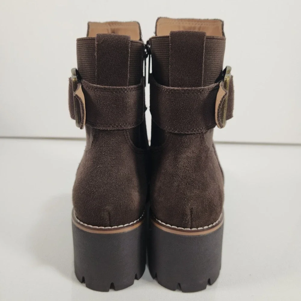 Blondo Dakota Womens Java Brown Suede Waterproof Bootie Size 8M